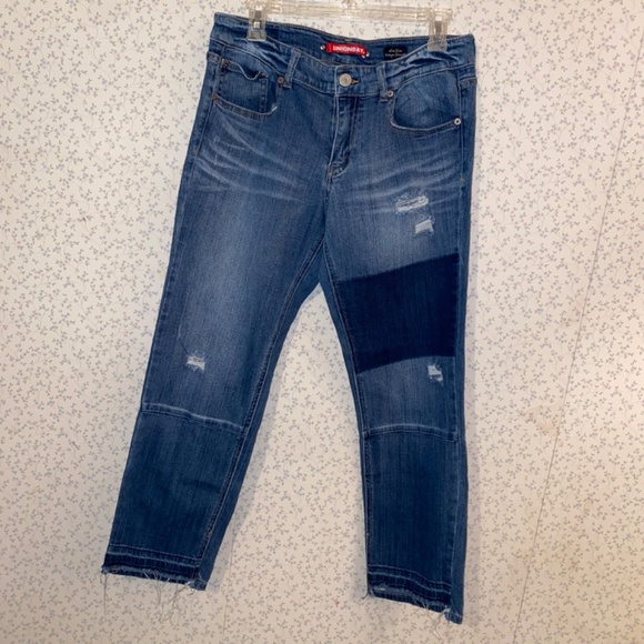 Unionbay Size 11 Denim Stitch Work Patch Denim Jeans - Picture 3 of 10